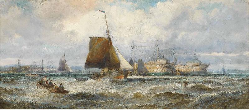 William Allen Wall Prison hulks and other shipping lying in the Hamoaze China oil painting art
